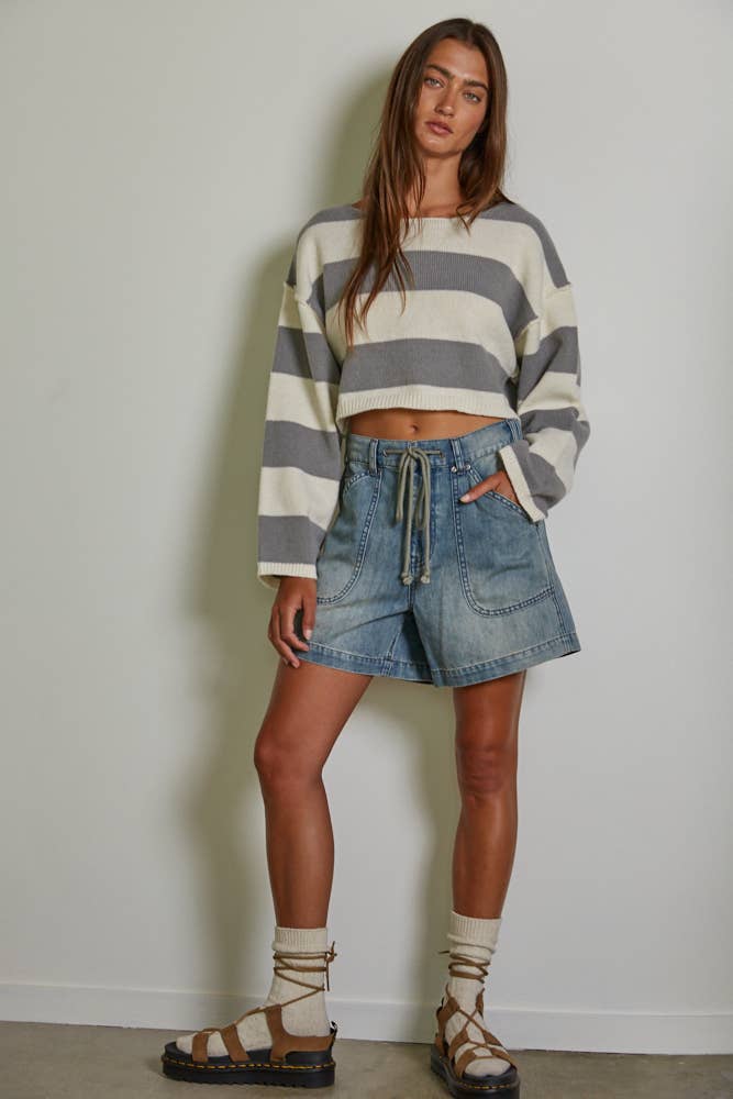 Straight Leg Drawstring Shorts by BY TOGETHER
