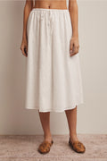 Drawstring Eyelet Midi Skirt