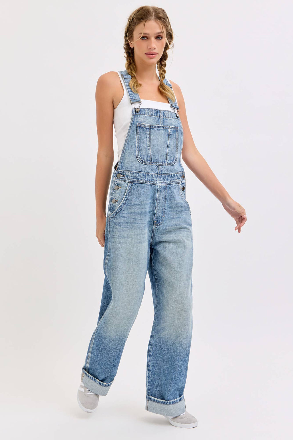 Relaxed Wide Leg Overall with Cuff