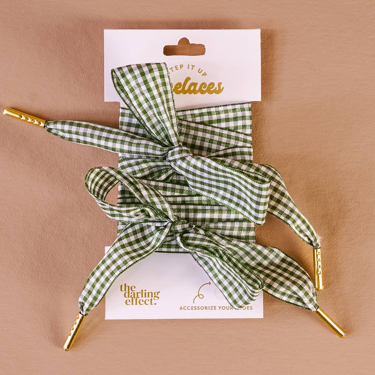 Green Gingham Shoelaces