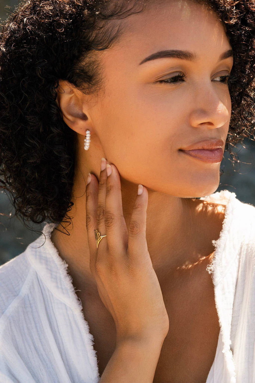 Tessa Pearl Hoops by Boem