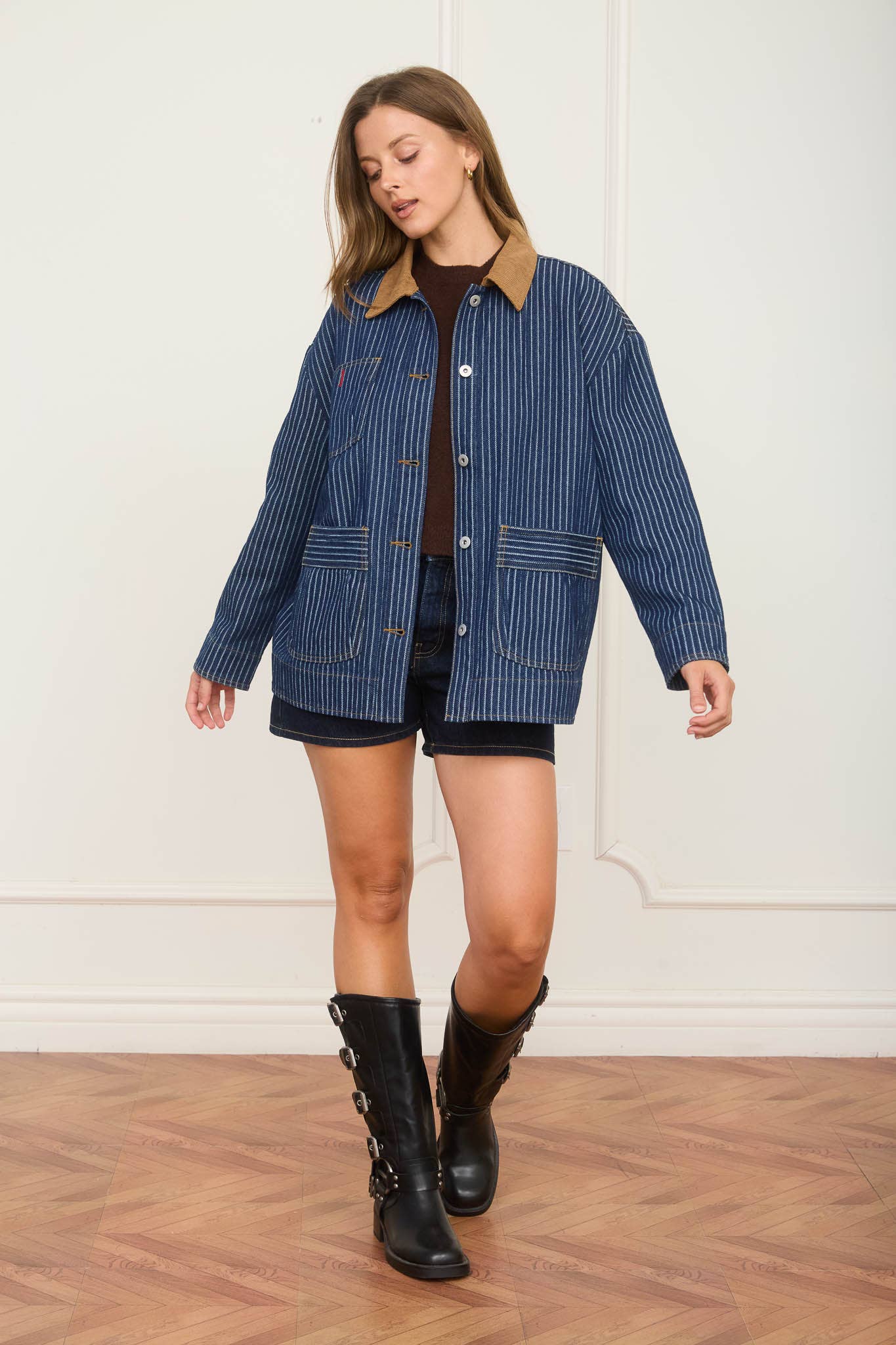 CORDUROY COLLAR SHACKET