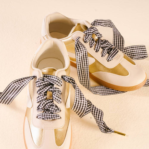 Black Gingham Shoelaces