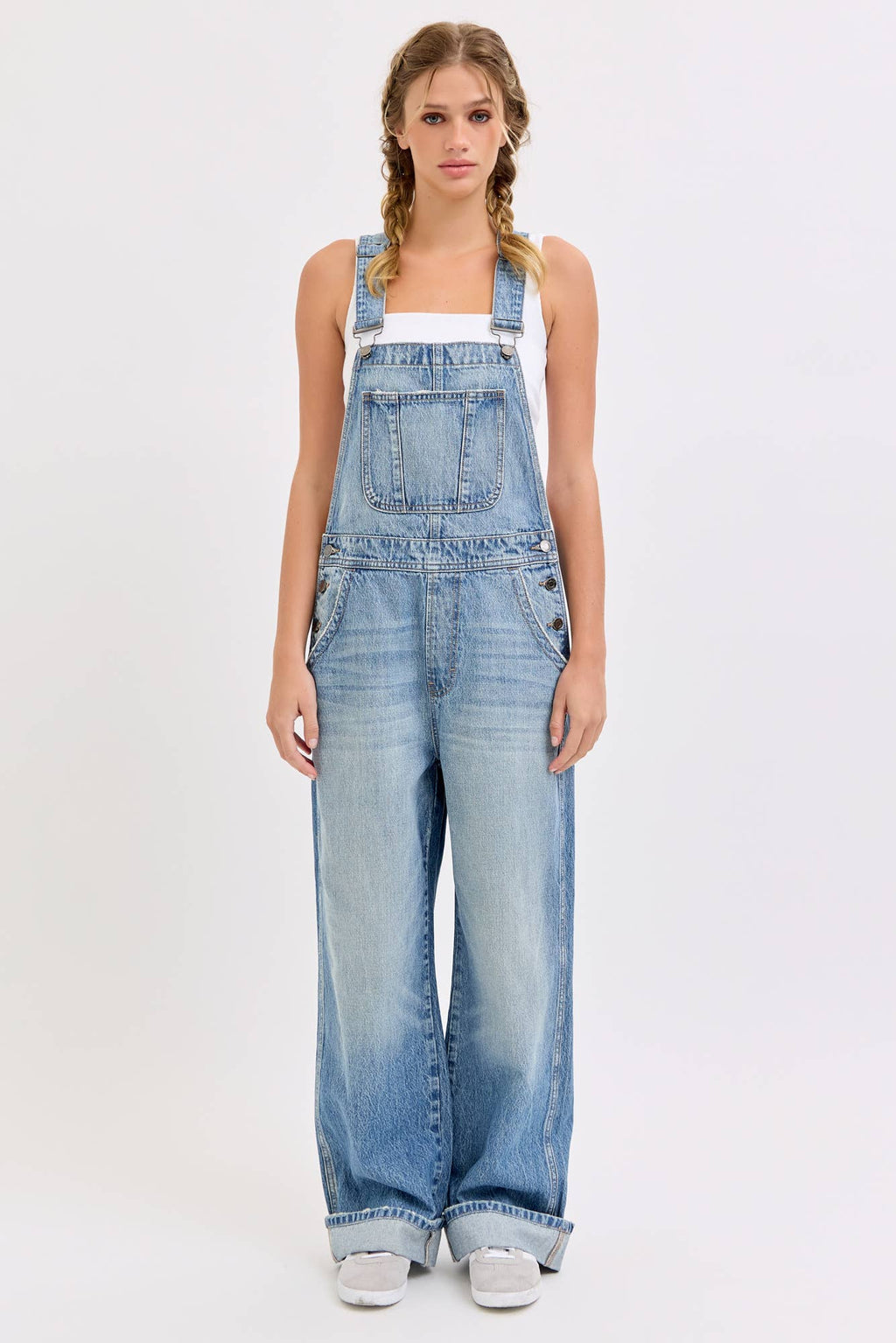Relaxed Wide Leg Overall with Cuff
