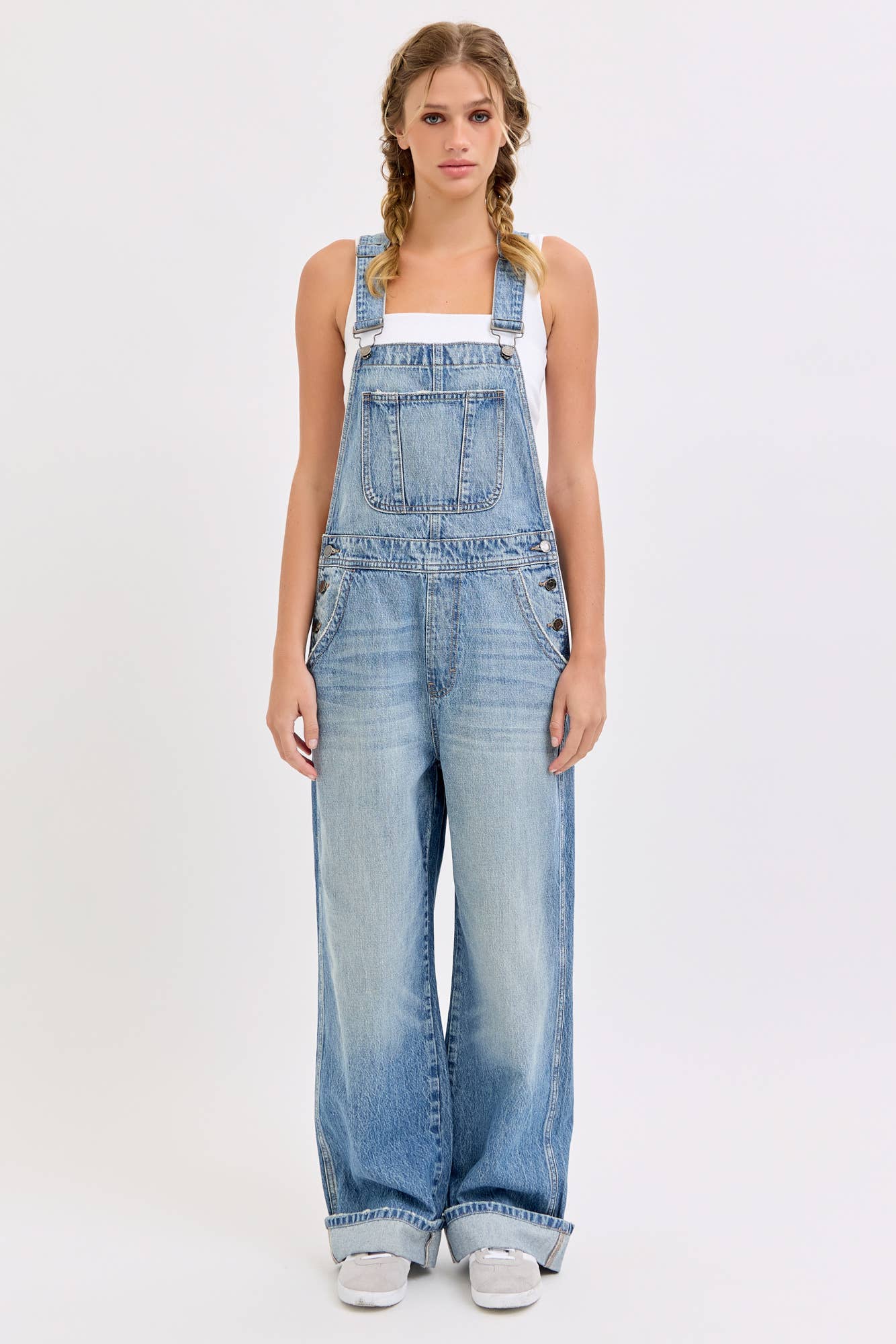 Relaxed Wide Leg Overall with Cuff