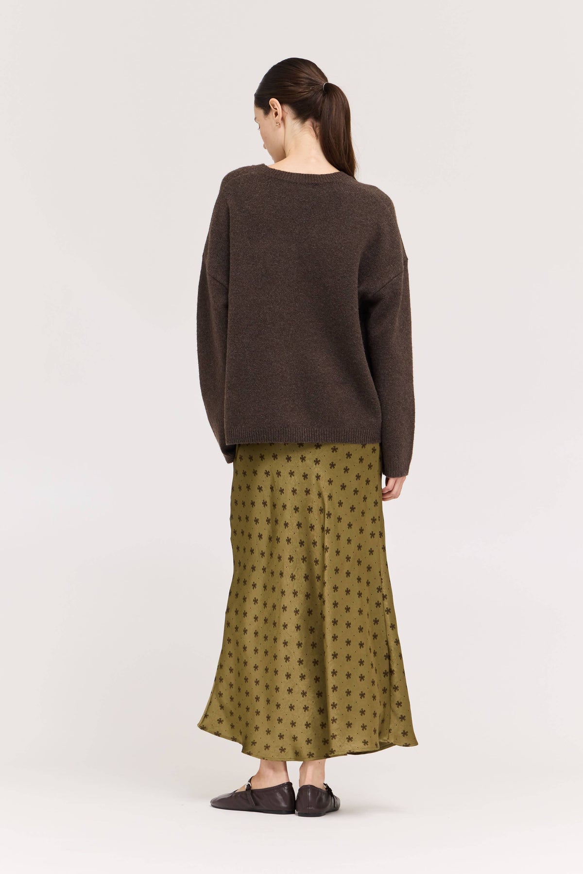 FLORAL SATIN SLIP SKIRT