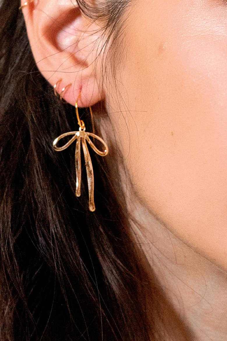 Bad to the Bow Earrings - 18K Gold Plated by Peter & June