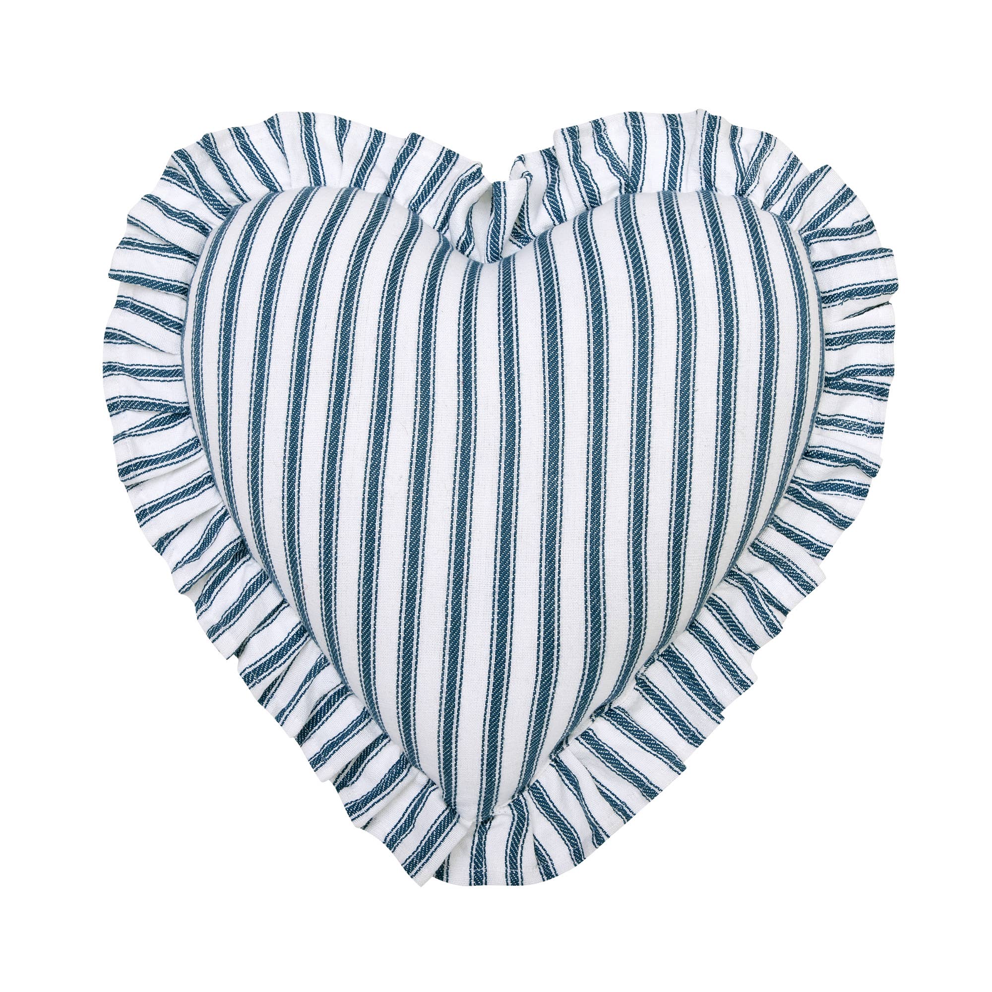 Blue & White Heart Shaped Throw Pillow