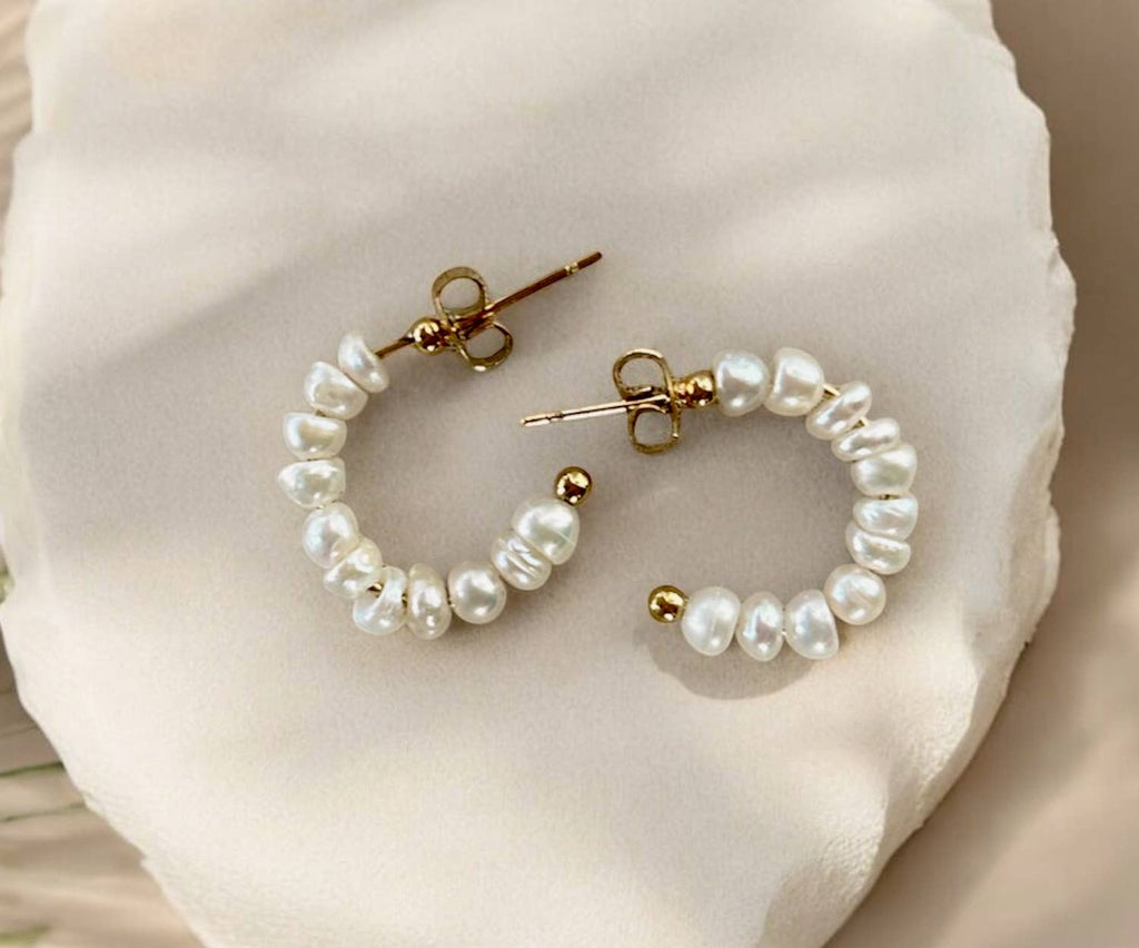 Tessa Pearl Hoops by Boem