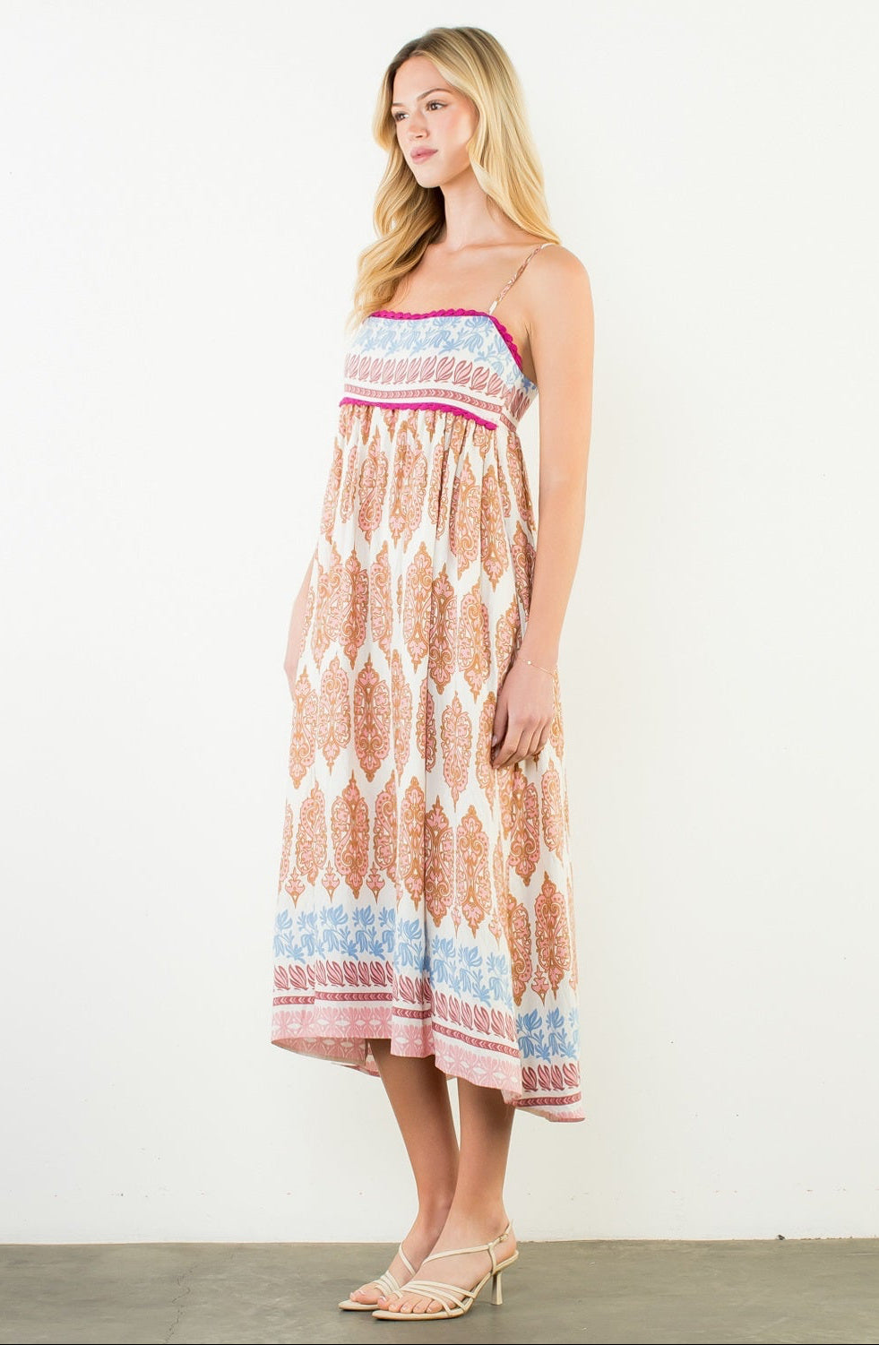 THML Strap Print Maxi Dress