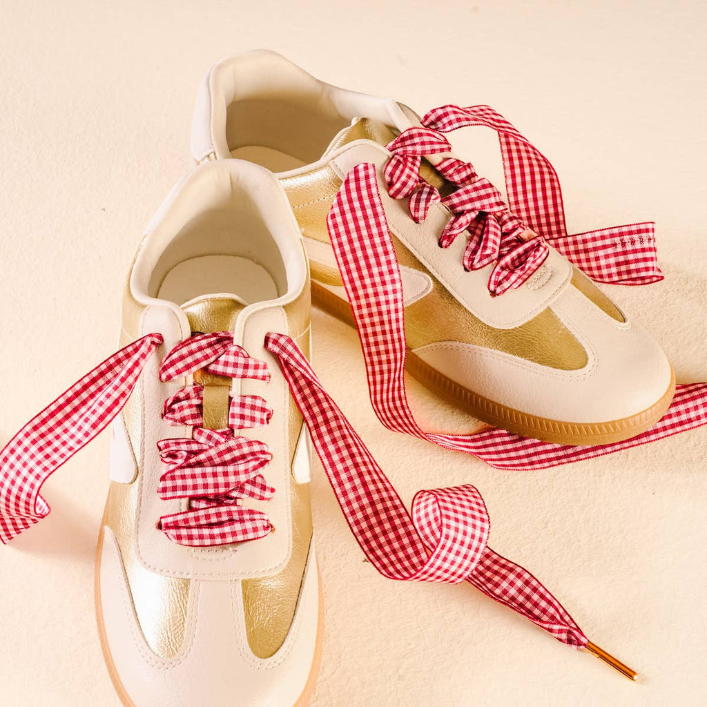 Red Gingham Shoelaces