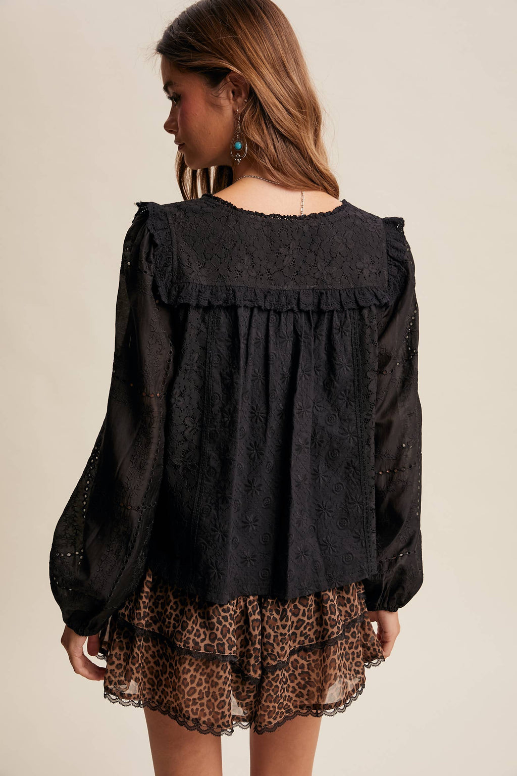 Delicate Embroidered Lace Blouse
