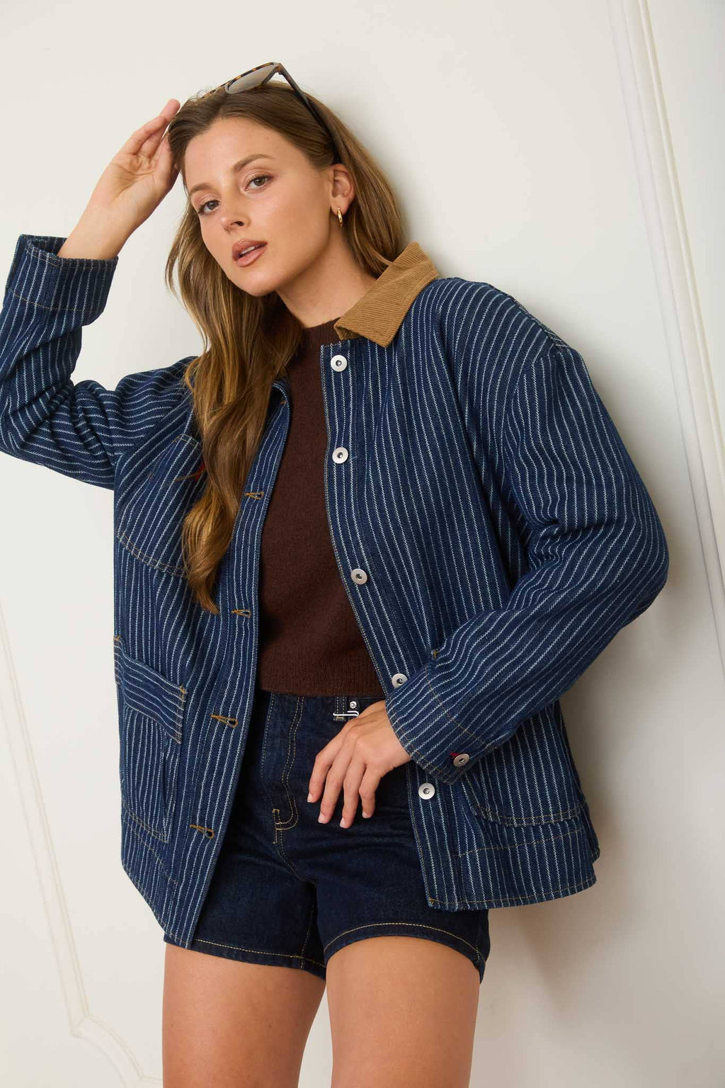 CORDUROY COLLAR SHACKET