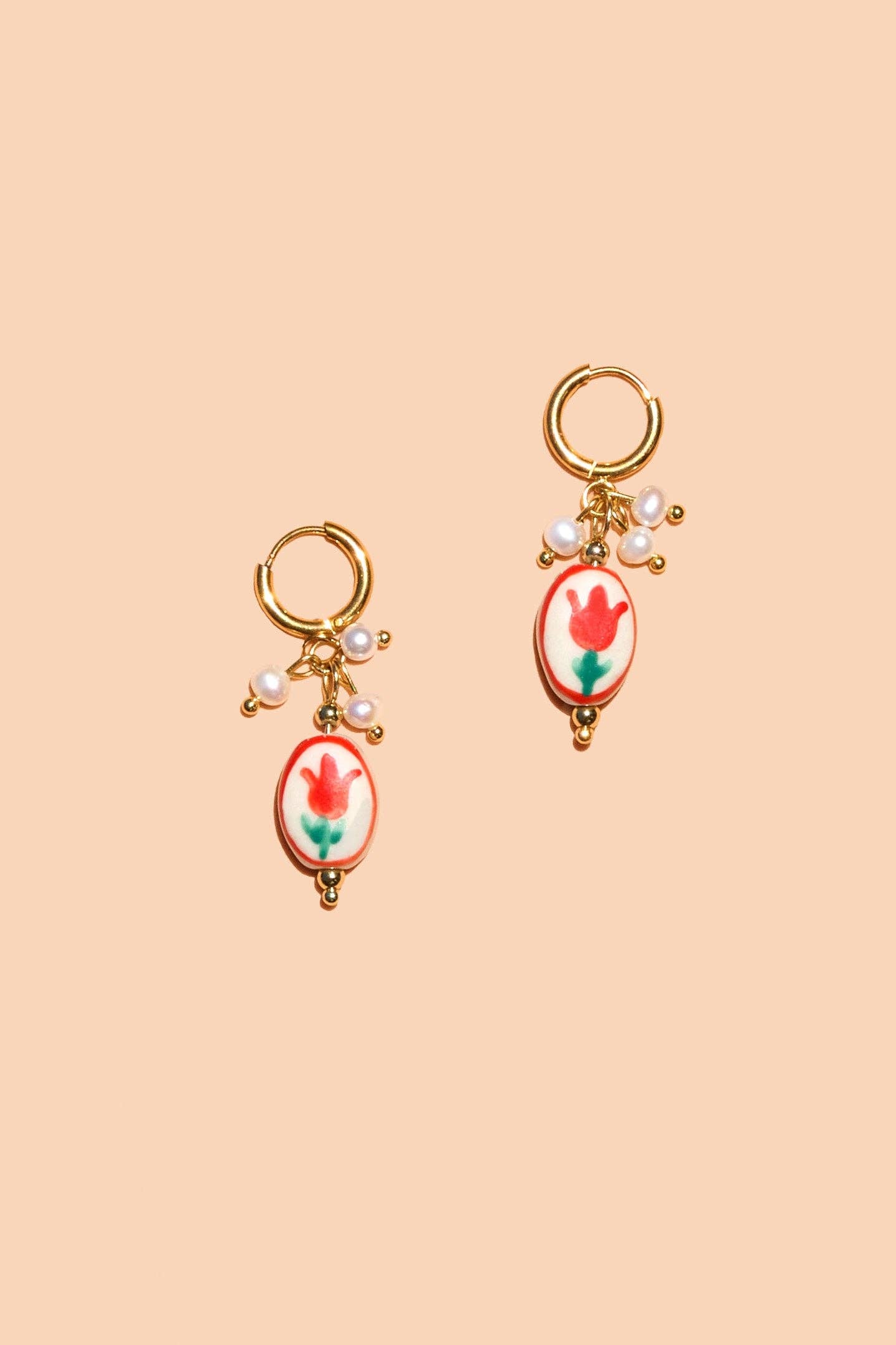 Sweet Tulip Hoop - 18K Gold Plated by Peter & June