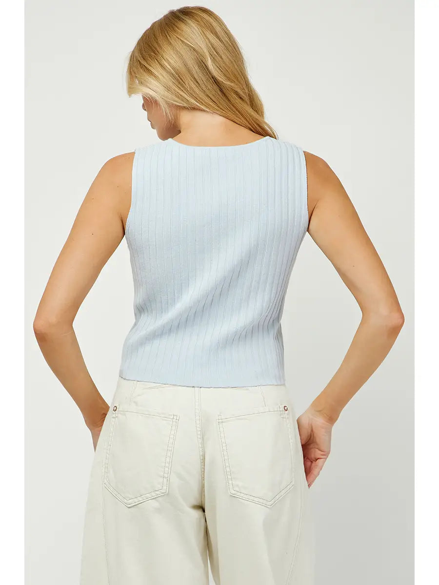 Ribbed Sleeveless Sweater