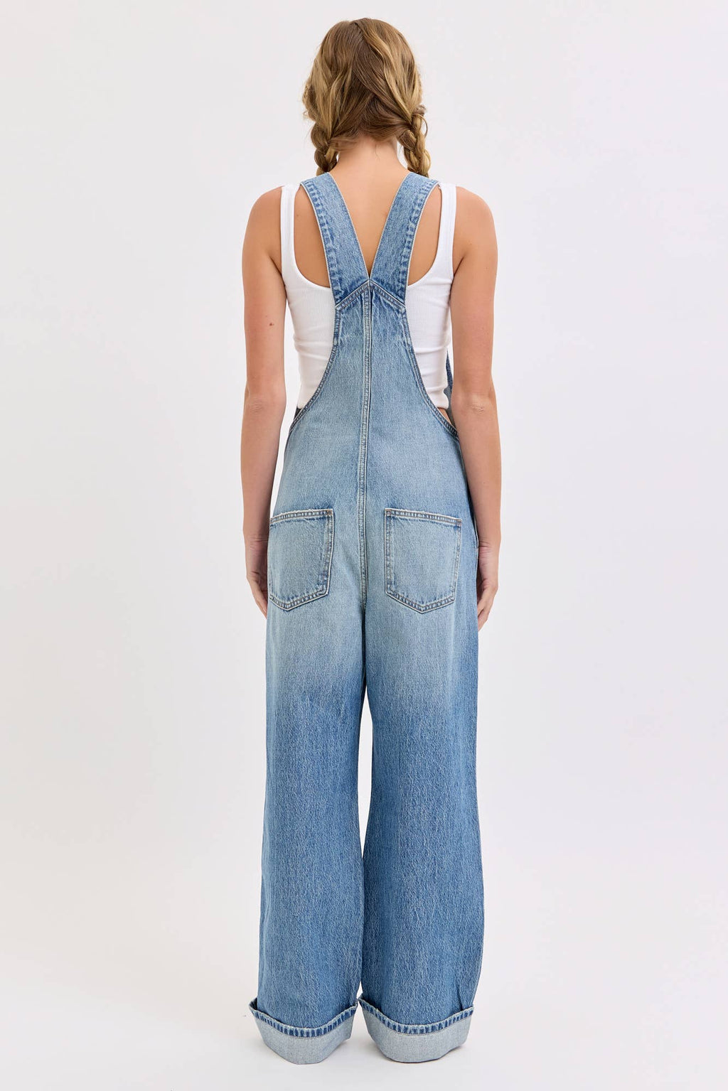 Relaxed Wide Leg Overall with Cuff