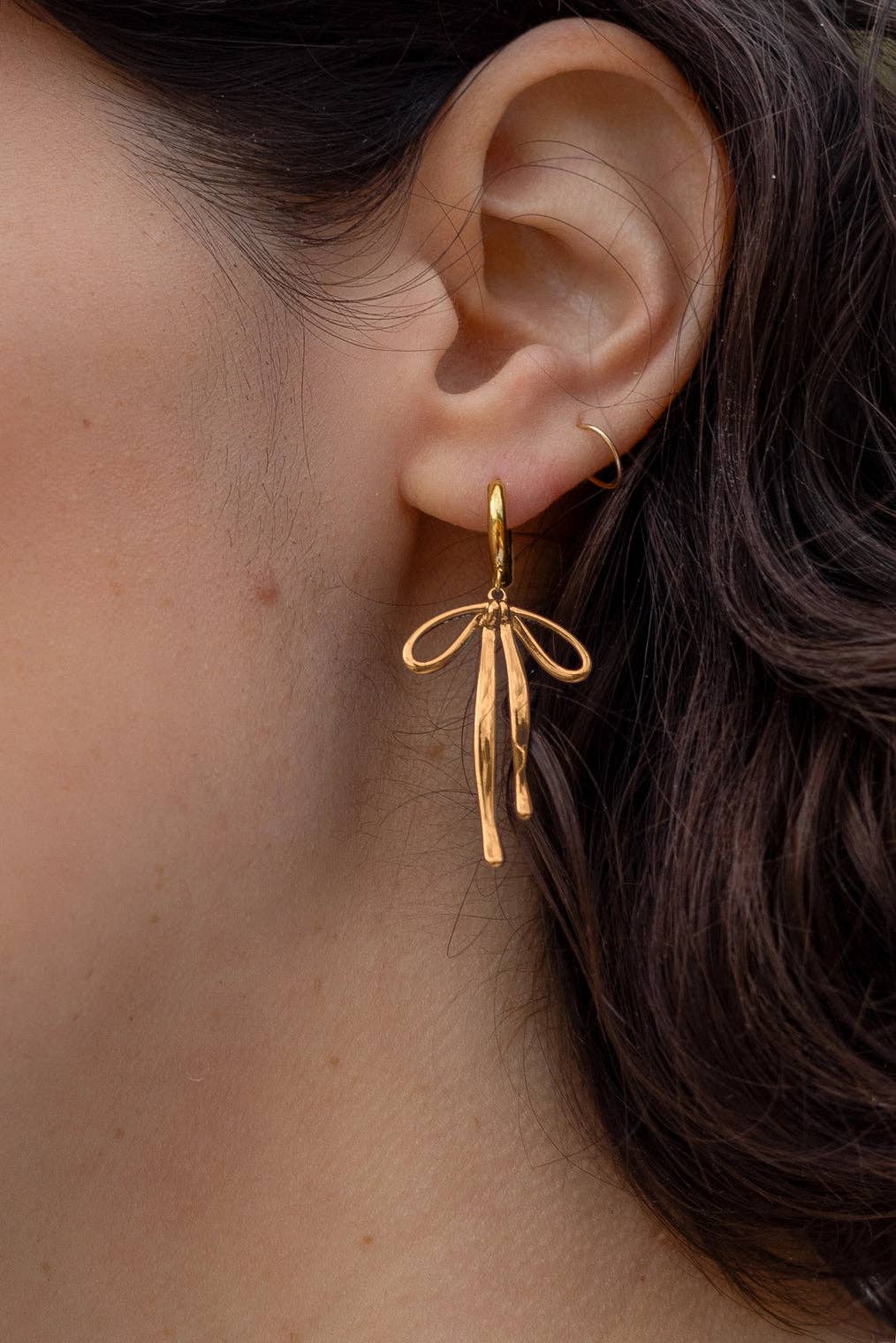 Bad to the Bow Hoops in Gold