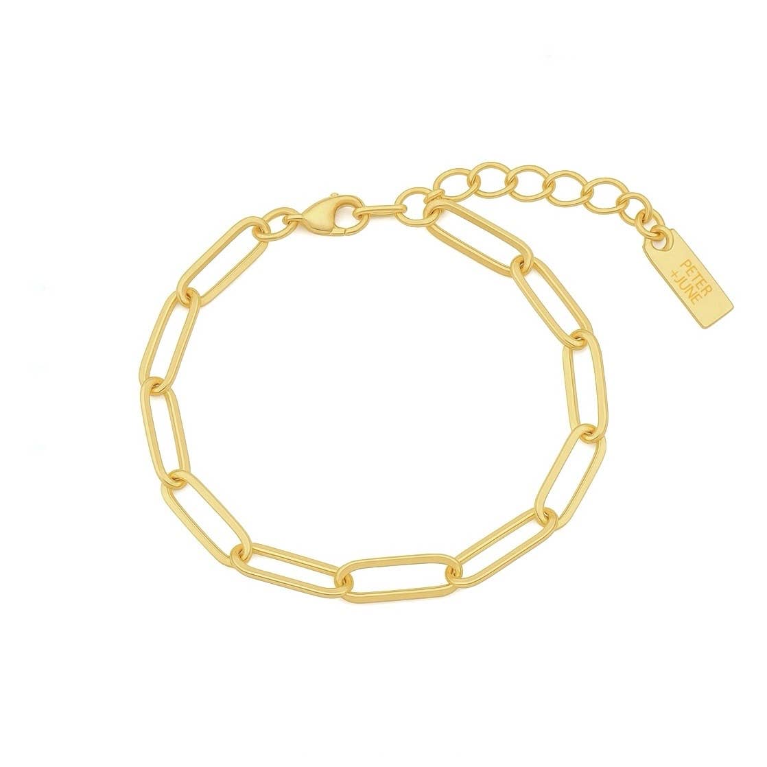 Paperclip Charm Keeper Bracelet - 18K Gold Plated by Peter & June