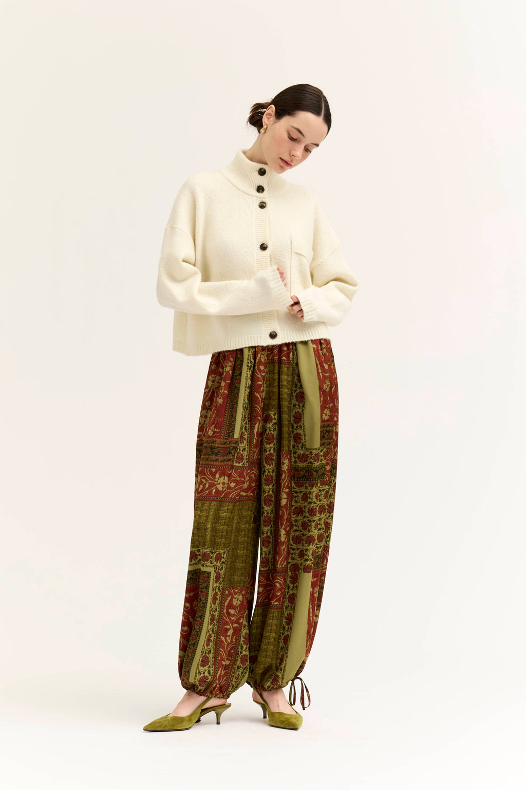 FUNNEL NECK CROP CARDIGAN