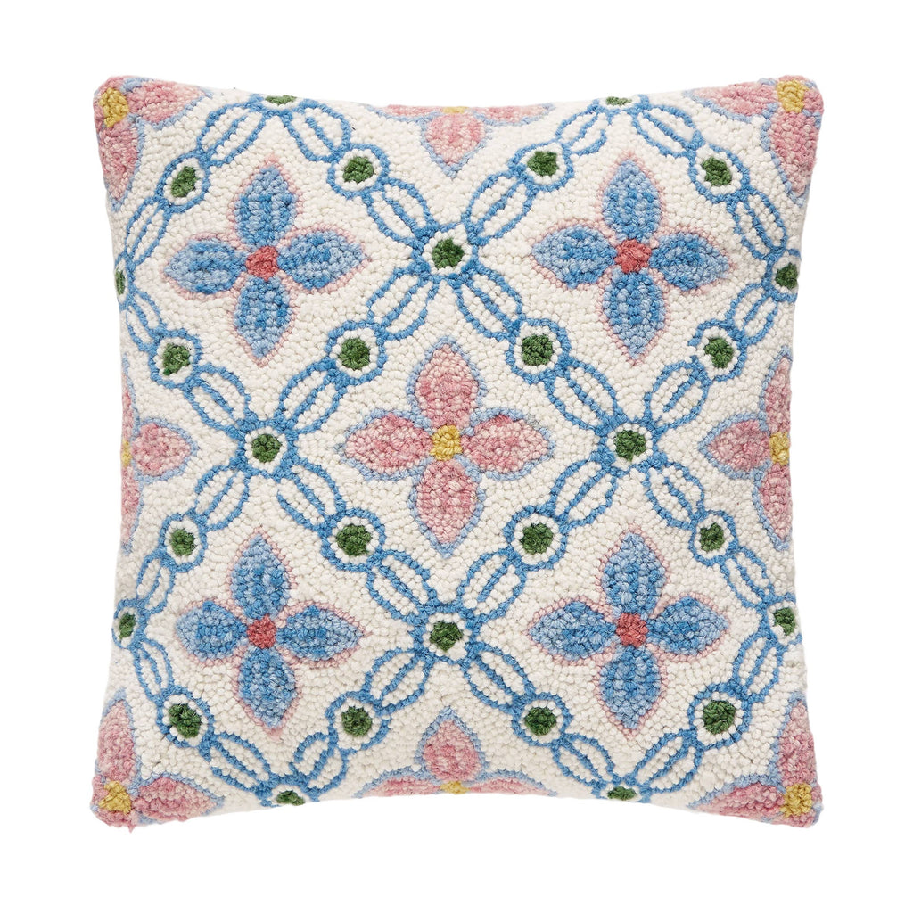 Vintage Floral Tile Hook Pillow