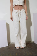 DRAWSTRING DETAIL DENIM PANTS