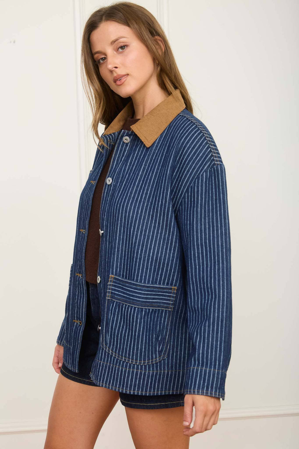 CORDUROY COLLAR SHACKET
