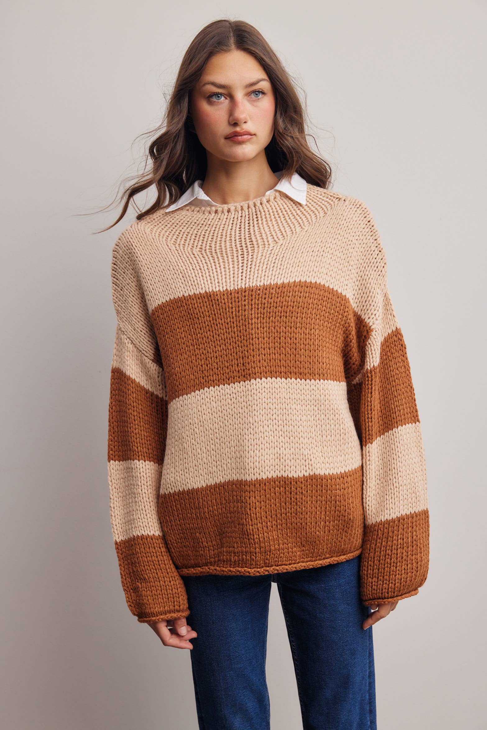 Chunky Stripe Knit Sweater