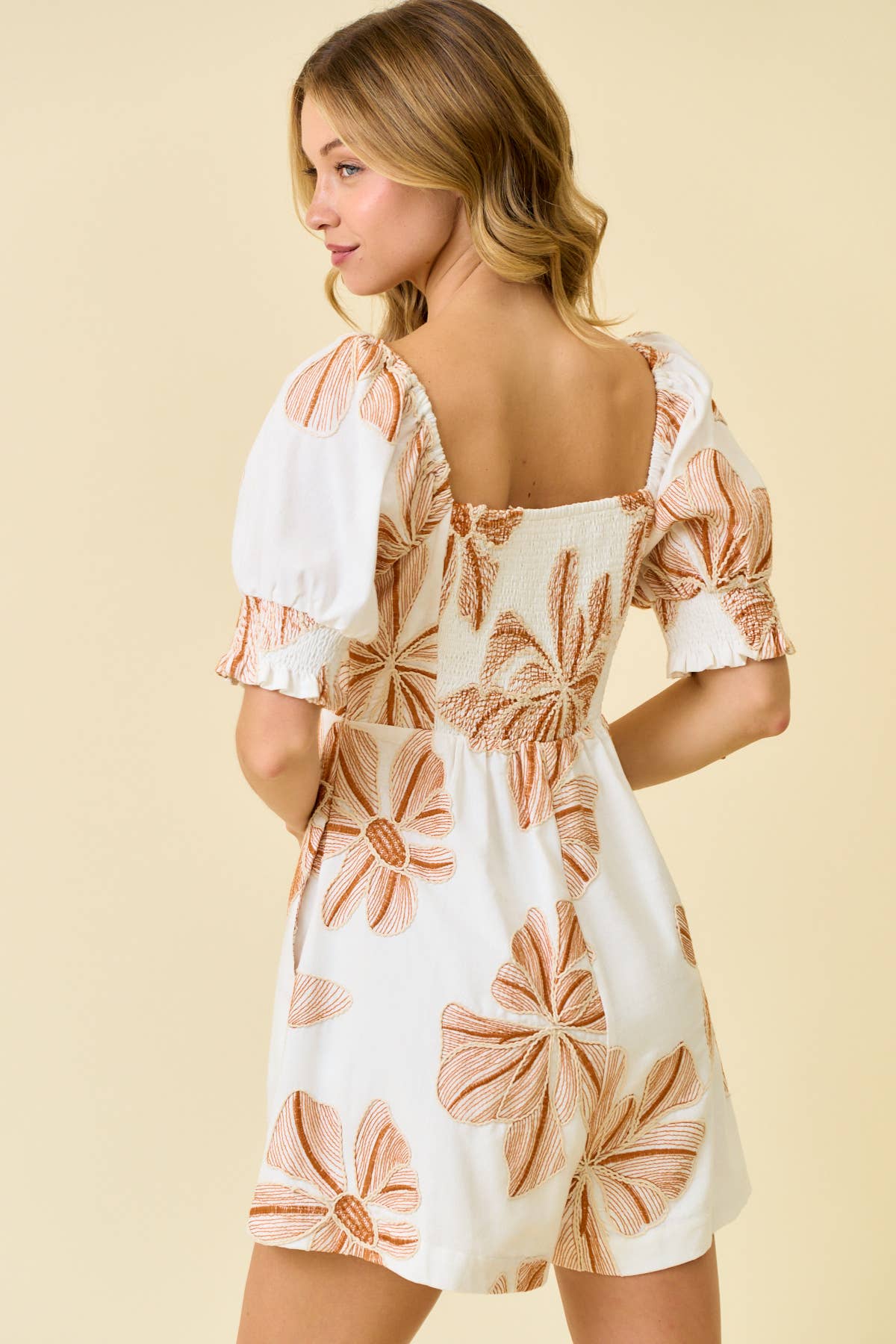 SHORT SLEEVE BABYDOLL JUMPSUIT