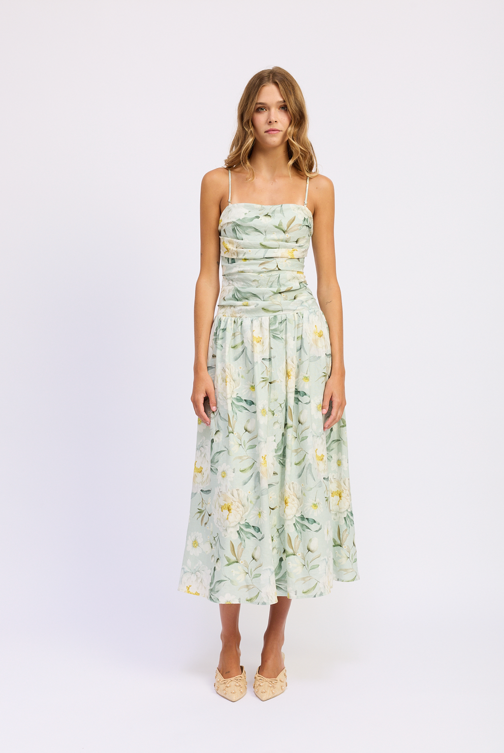 En Saison Drop Waist Midi Dress