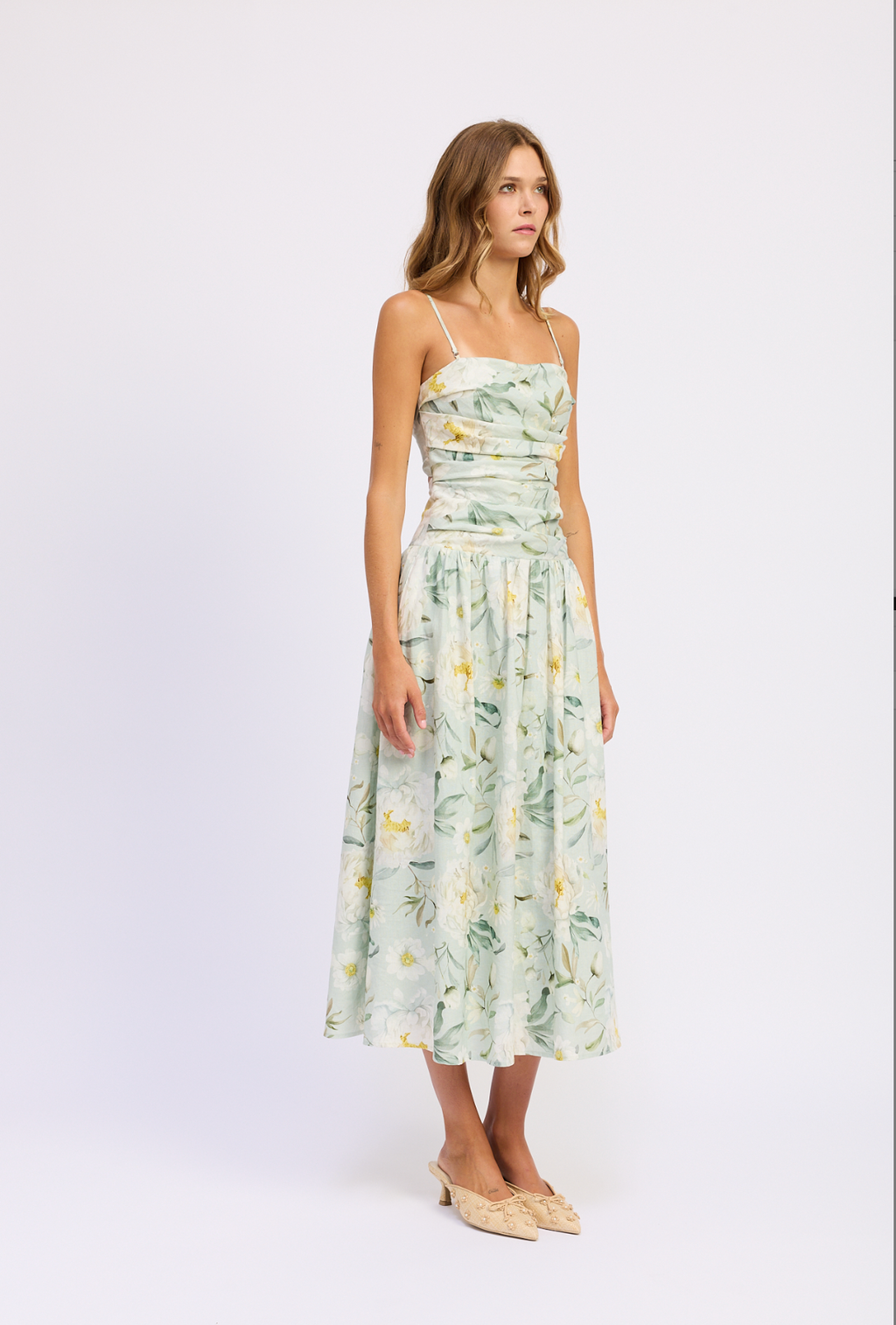 En Saison Drop Waist Midi Dress