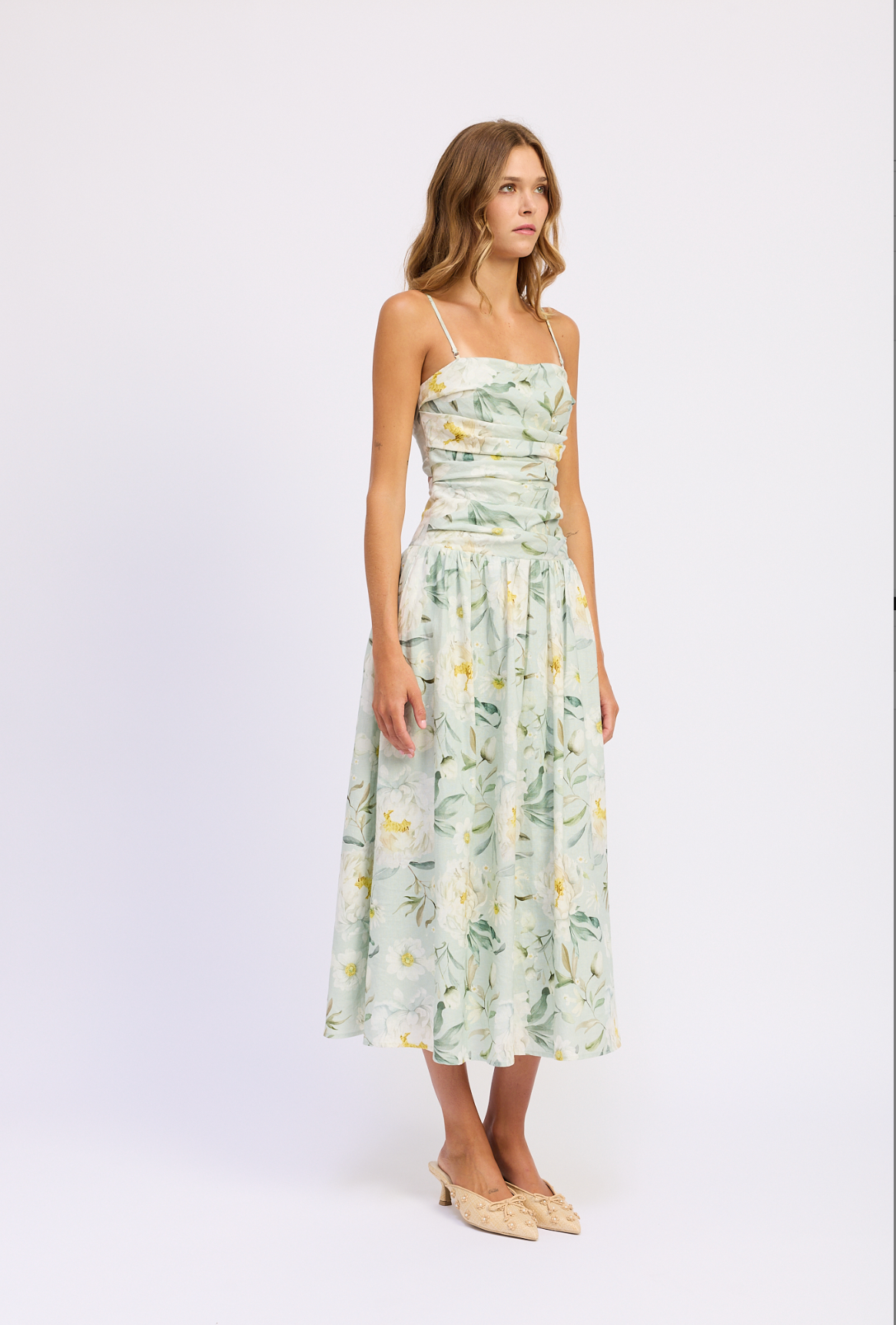 En Saison Drop Waist Midi Dress