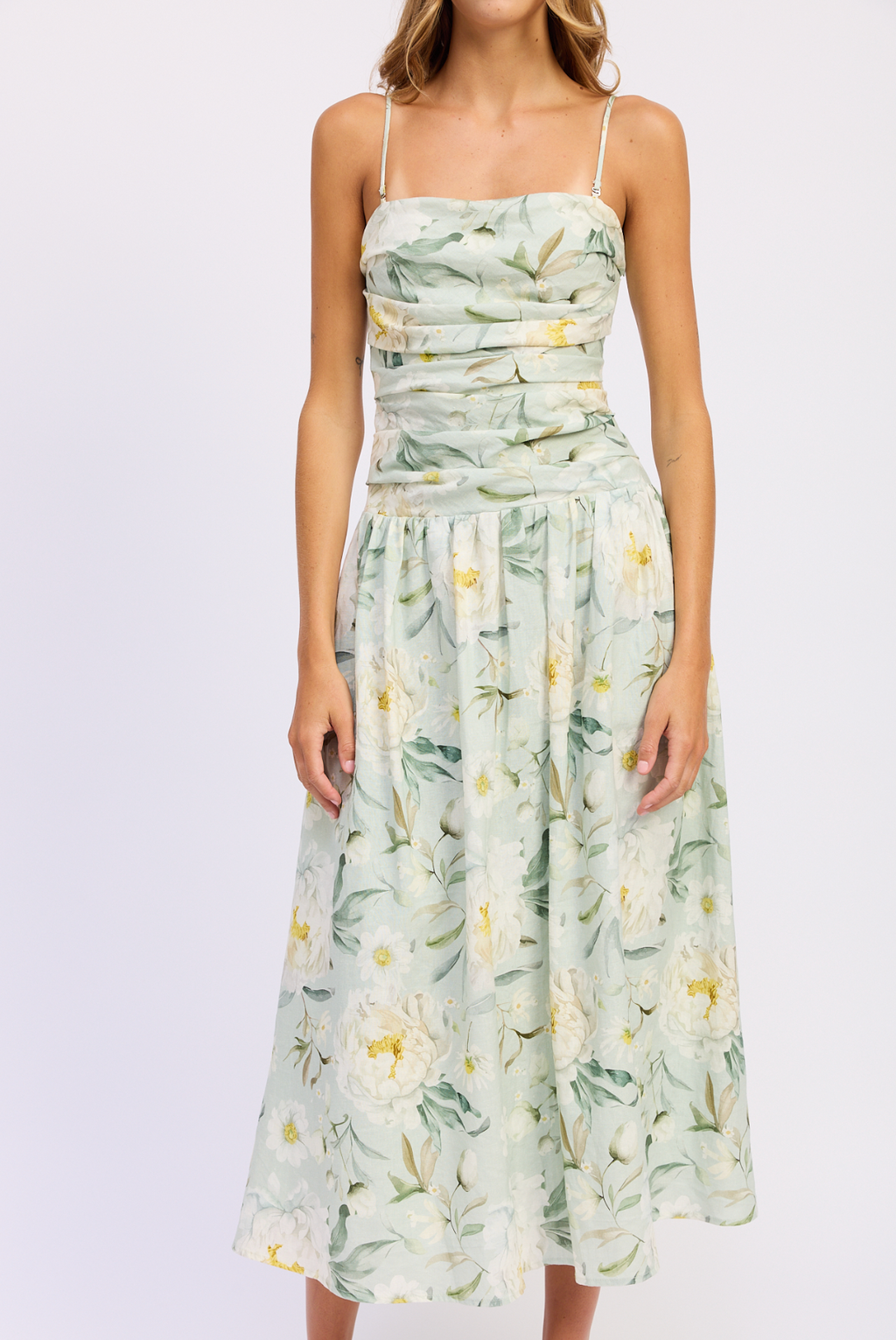 En Saison Drop Waist Midi Dress