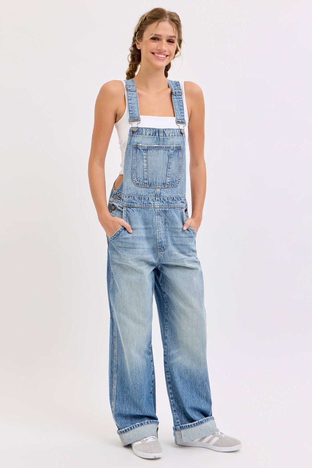 Relaxed Wide Leg Overall with Cuff