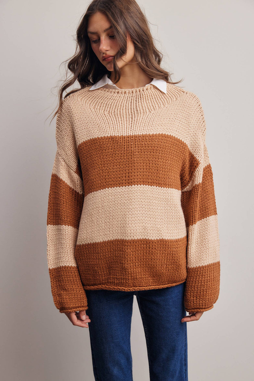 Chunky Stripe Knit Sweater