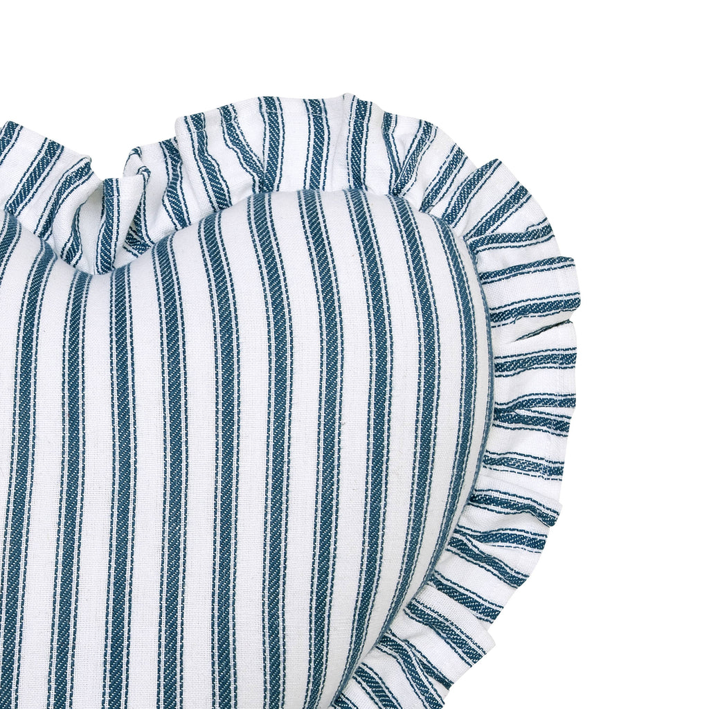 Blue & White Heart Shaped Throw Pillow