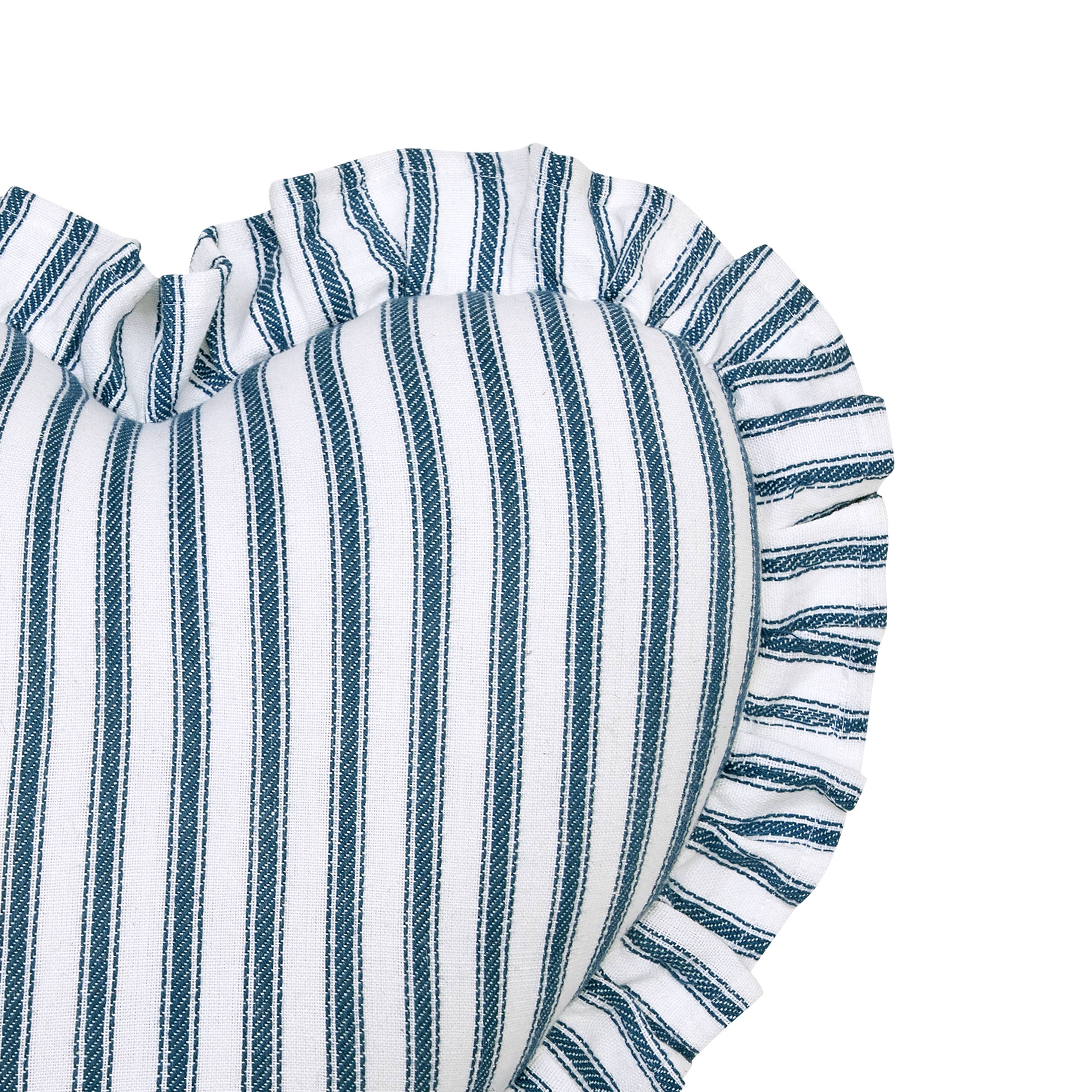 Blue & White Heart Shaped Throw Pillow