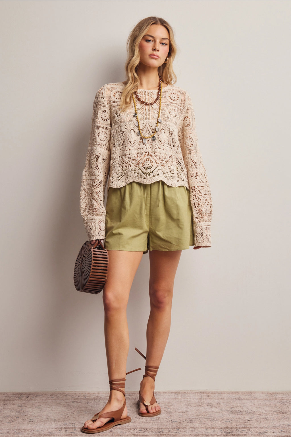 Drawstring Cotton Linen Shorts