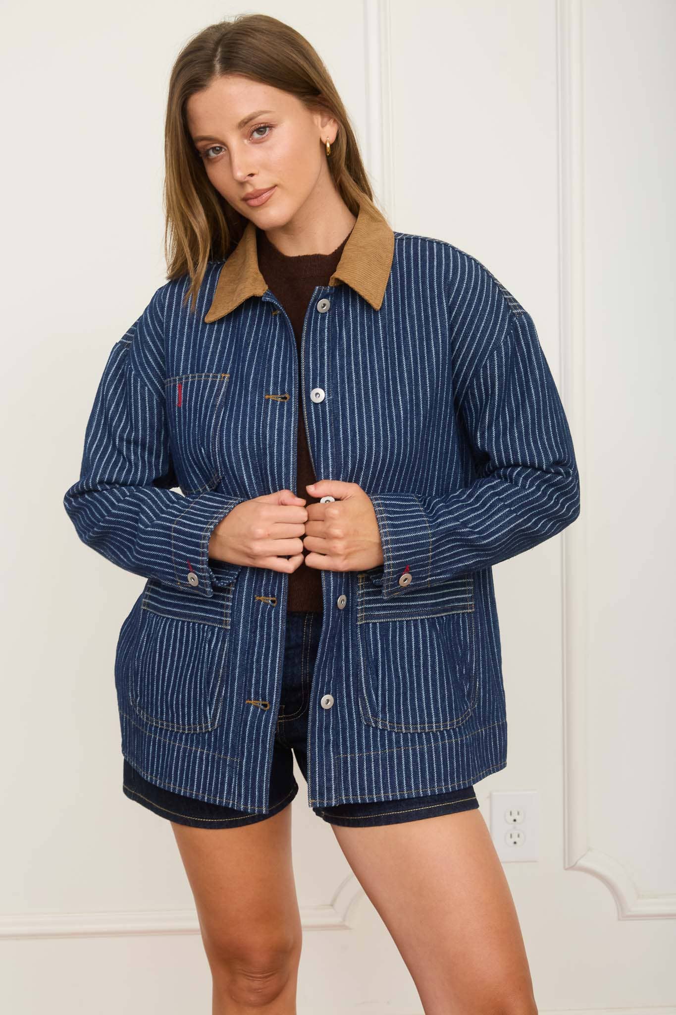 CORDUROY COLLAR SHACKET