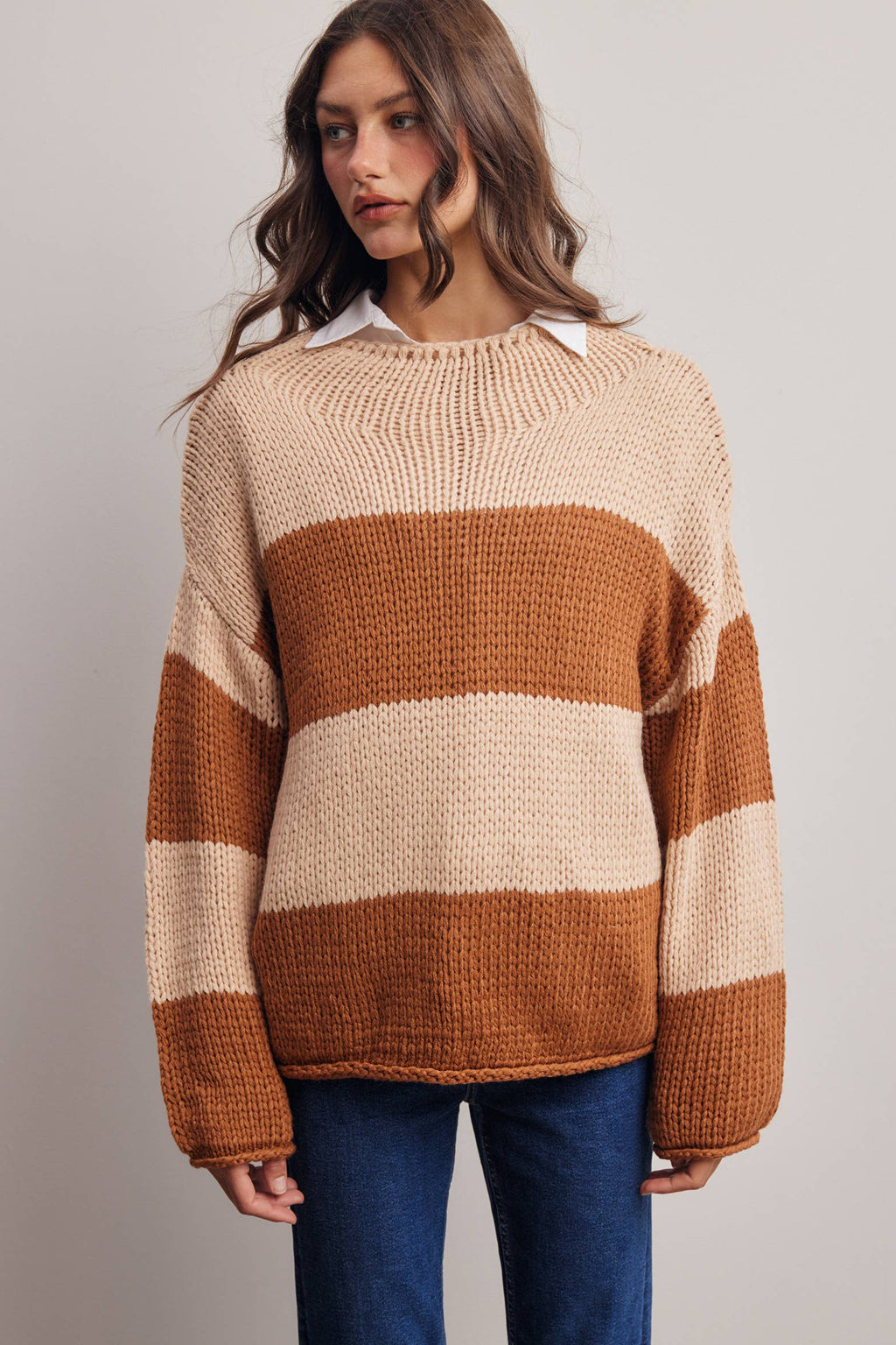 Chunky Stripe Knit Sweater