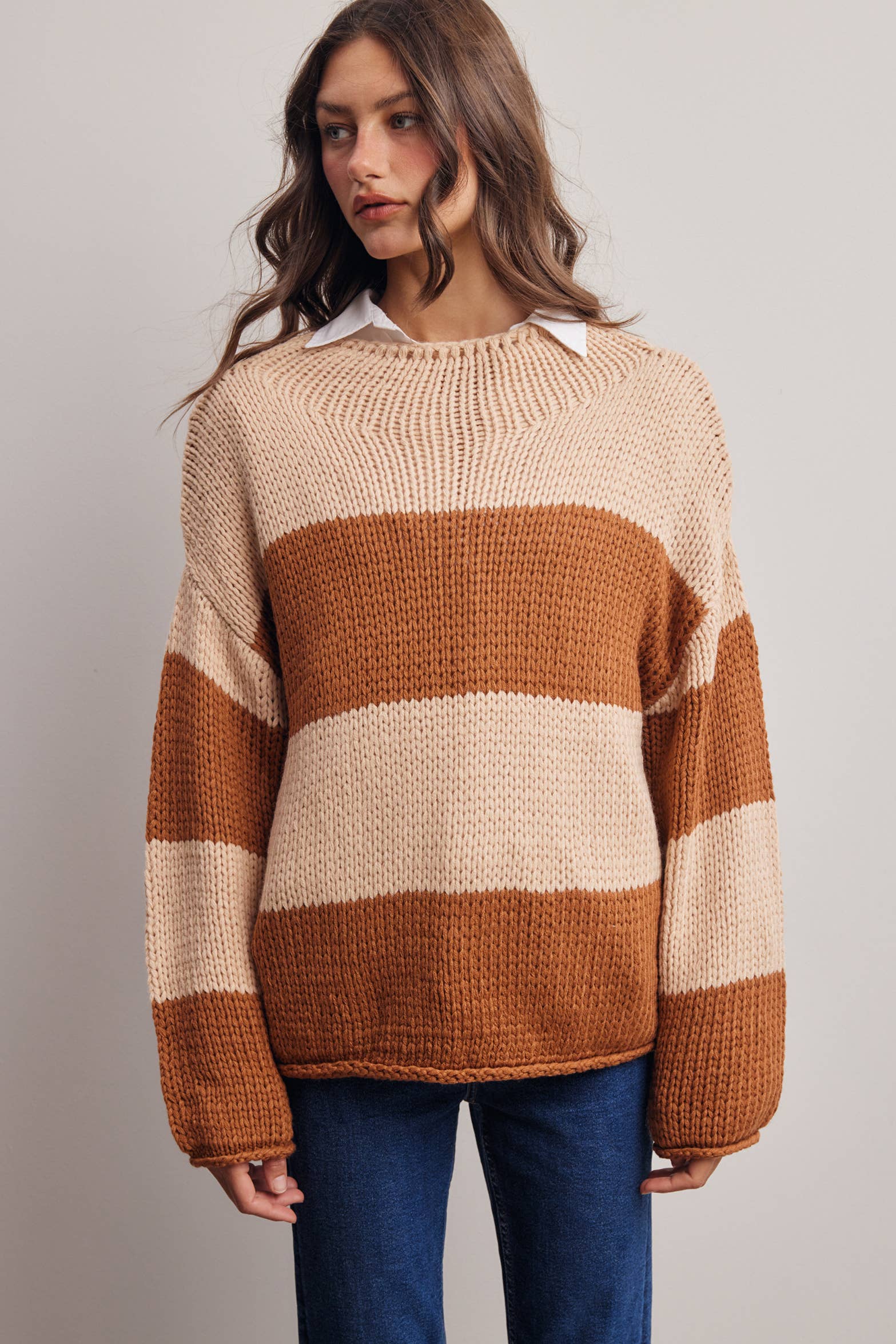 Chunky Stripe Knit Sweater
