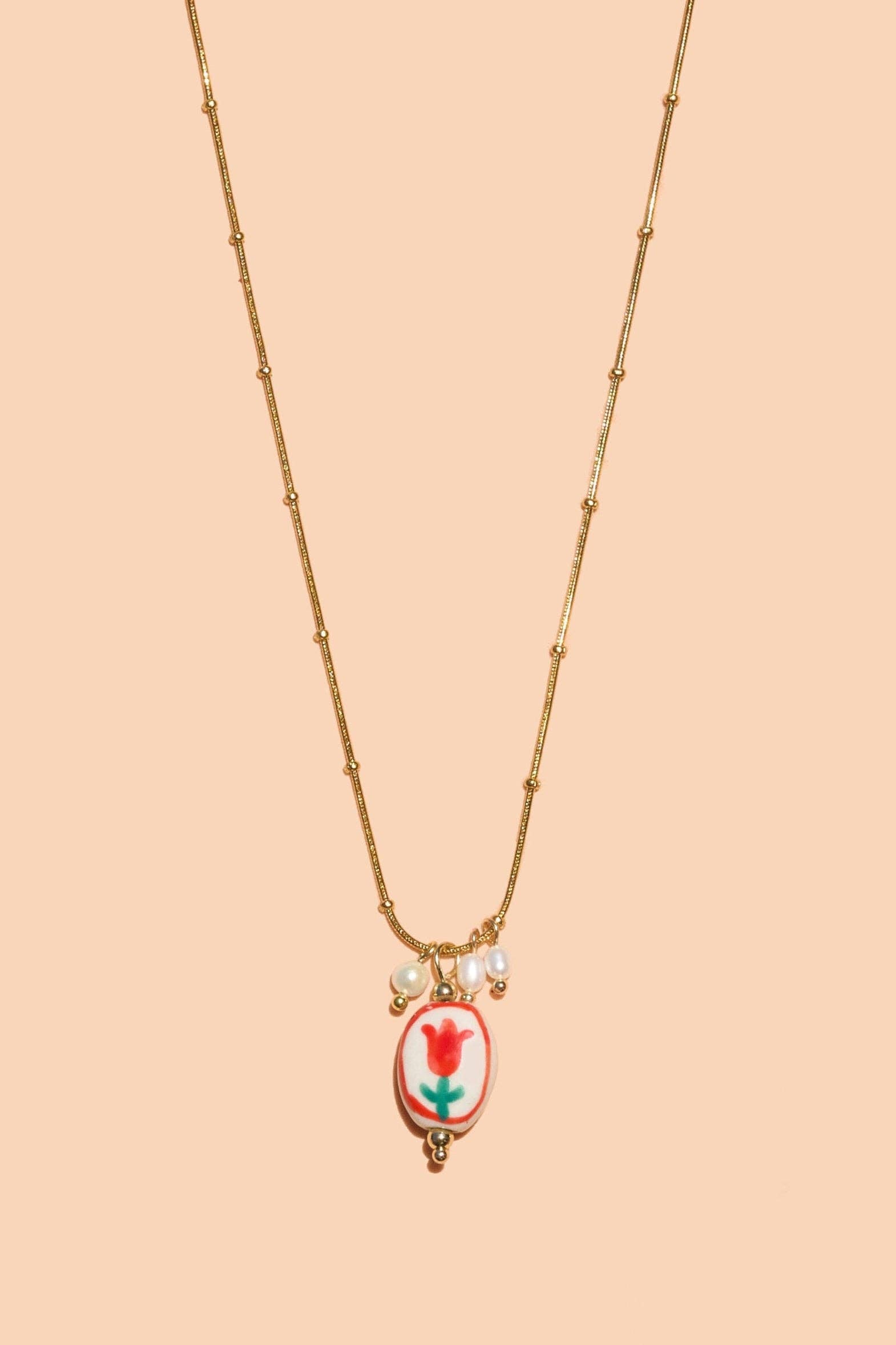 Sweet Tulip Necklace - 18K Gold Plated by Peter & June