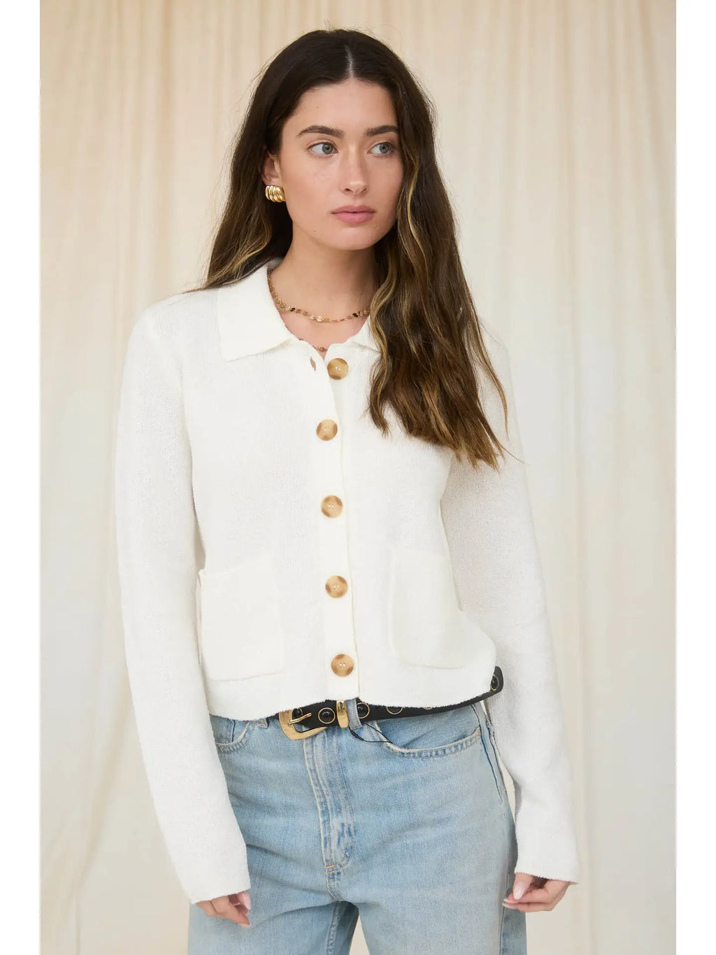 Collared Button Down Cardigan