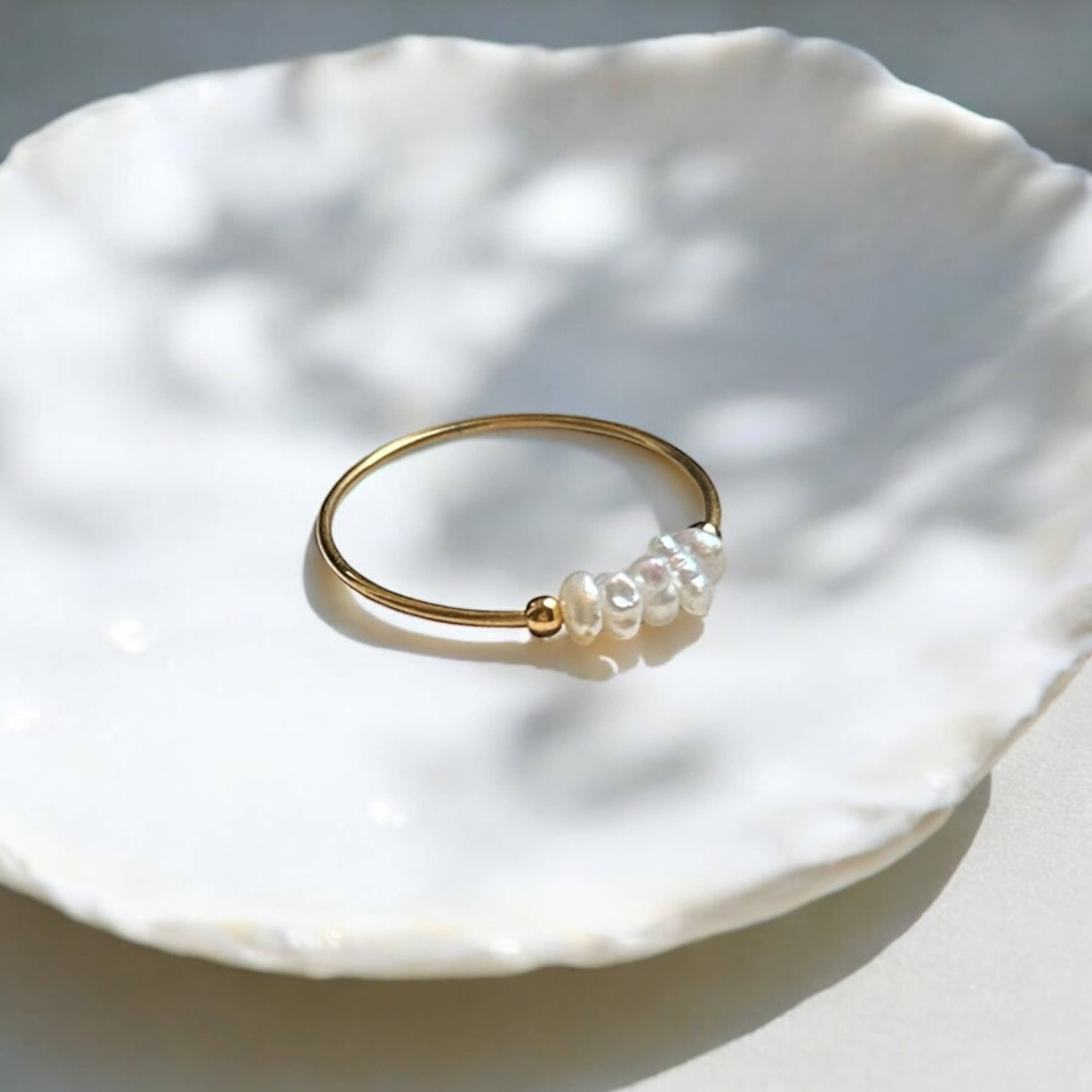Dainty Pearl Ring by Boem