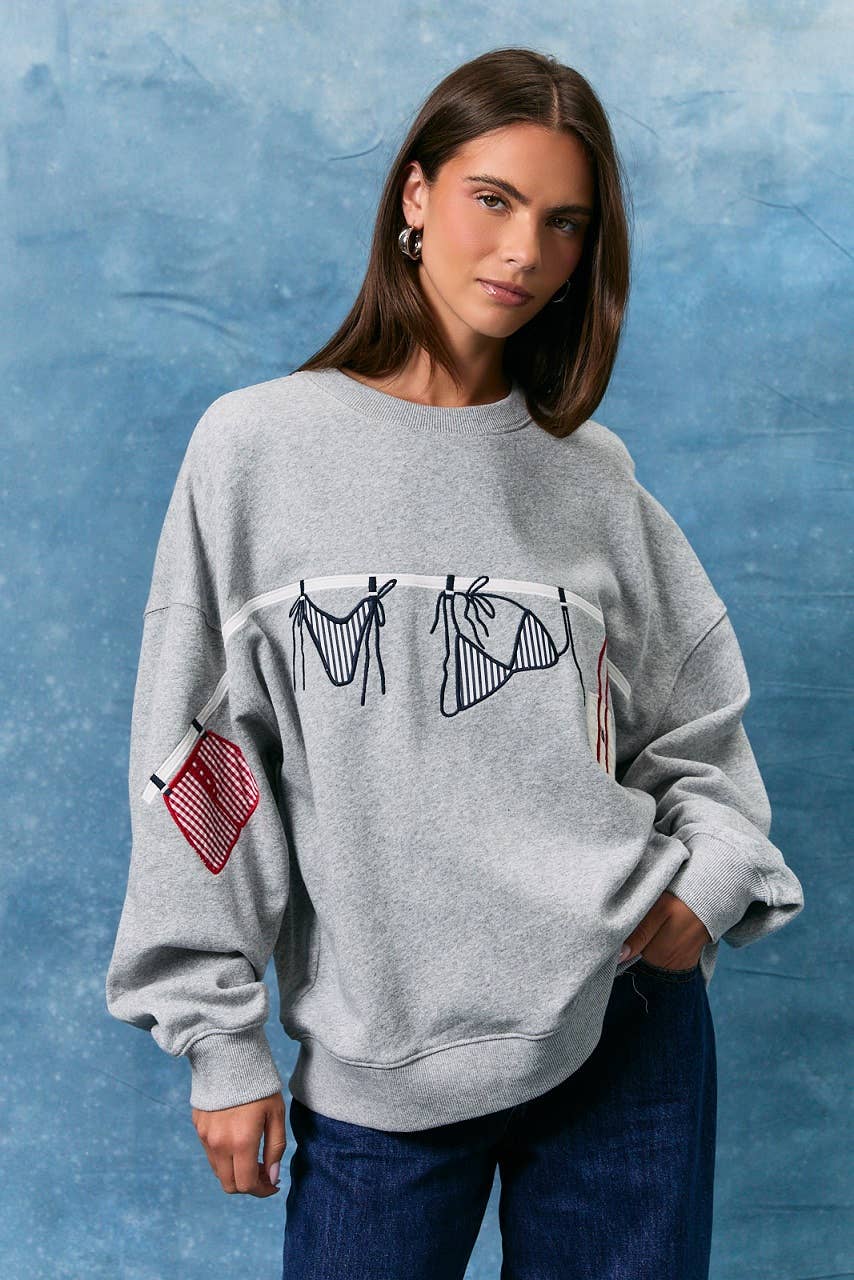 SWEATSHIRT W/RED, WHT, BLUE