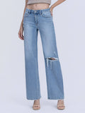 OLIVIA MID RISE DISTRESSED WIDE LEG JEAN by Vervet