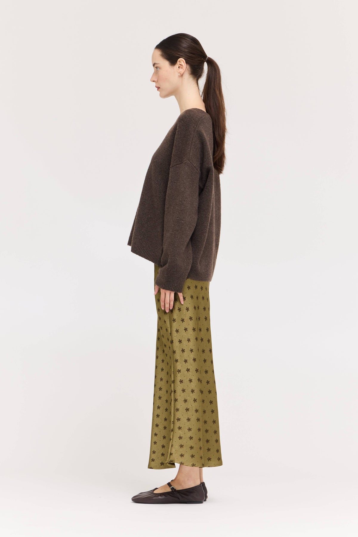 FLORAL SATIN SLIP SKIRT