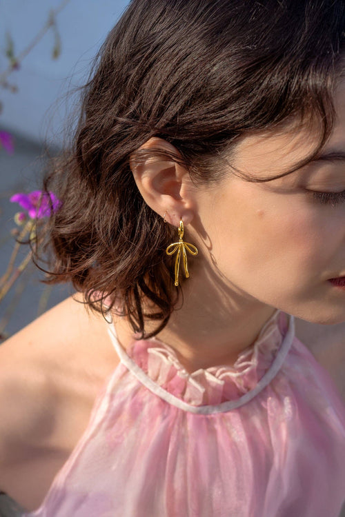 Bad to the Bow Hoops in Gold