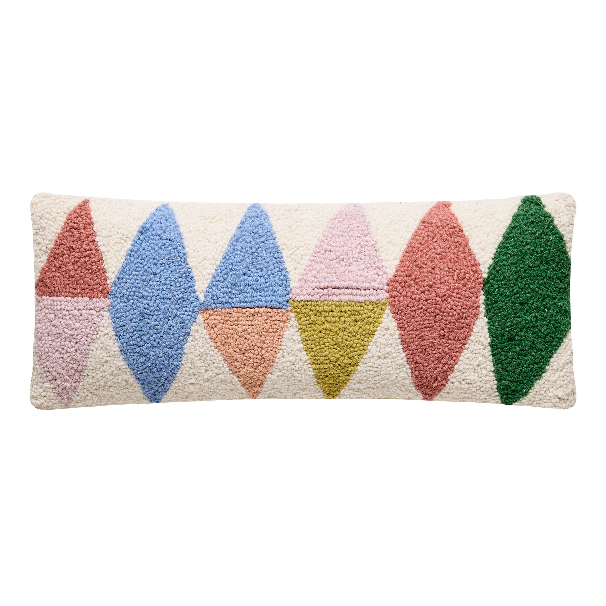 Rainbow Triangles Wool Throw Pillow