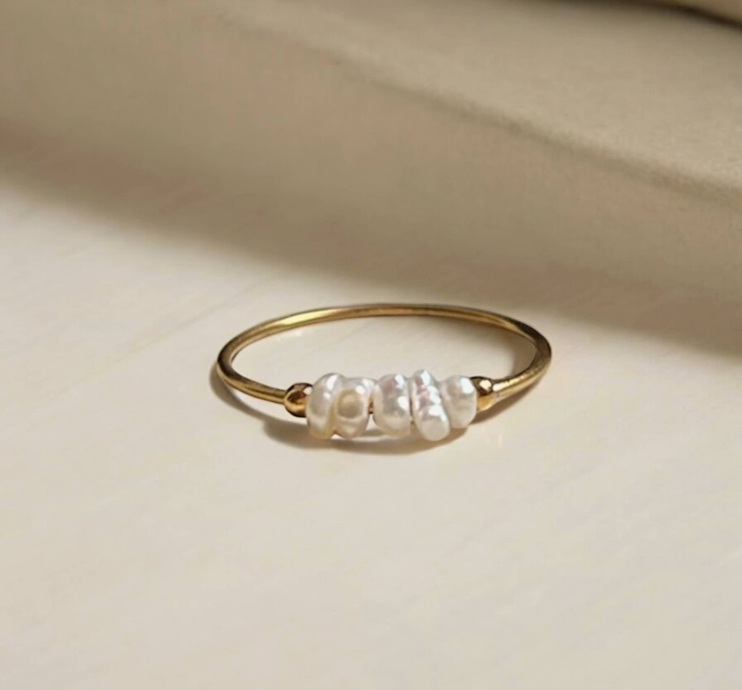 Dainty Pearl Ring by Boem