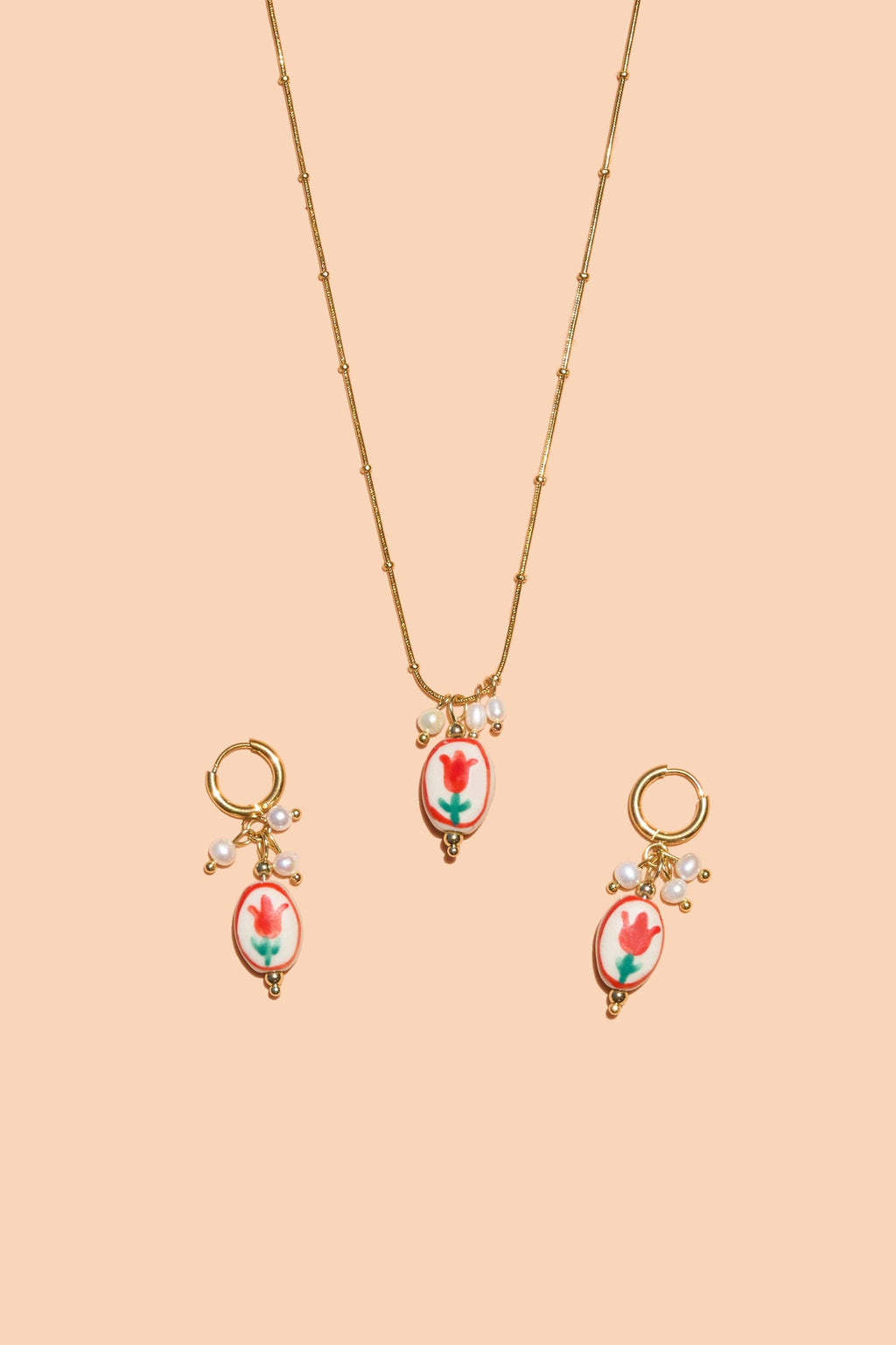 Sweet Tulip Necklace - 18K Gold Plated by Peter & June